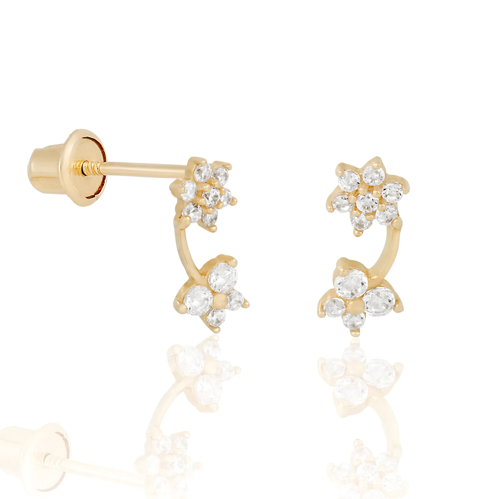 14k Fine Garden Party Stud Earrings