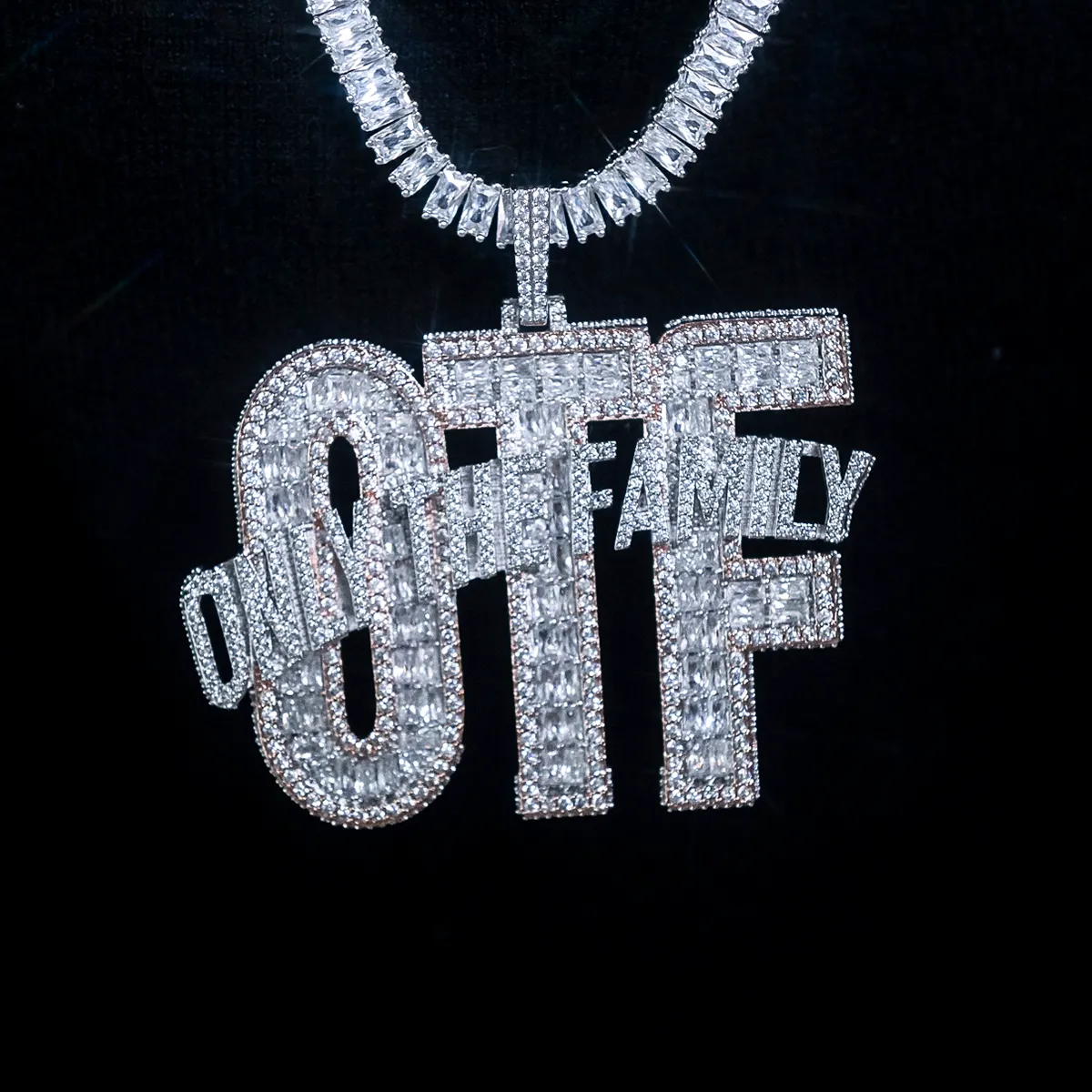 14k Solid Gold Lil Durk OTF Baguette Pendant