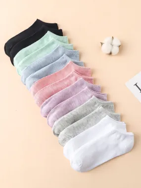 14pairs Solid Ankle Socks