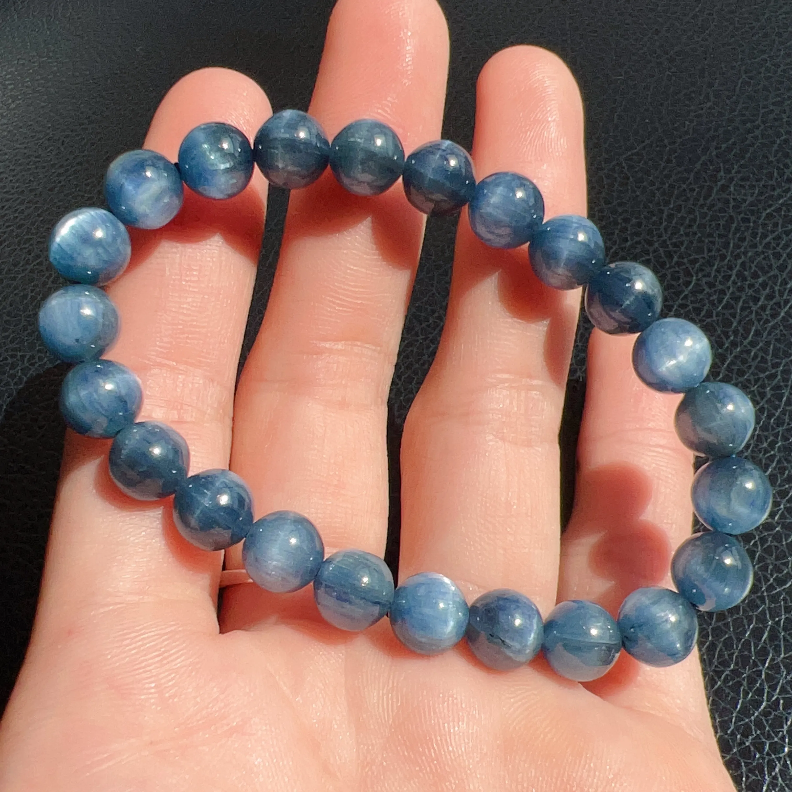 8mm Blue Kyanite Bracelet High-quality with Cat Eye Natural Healing Crystal Throat Chakra Third Chakra