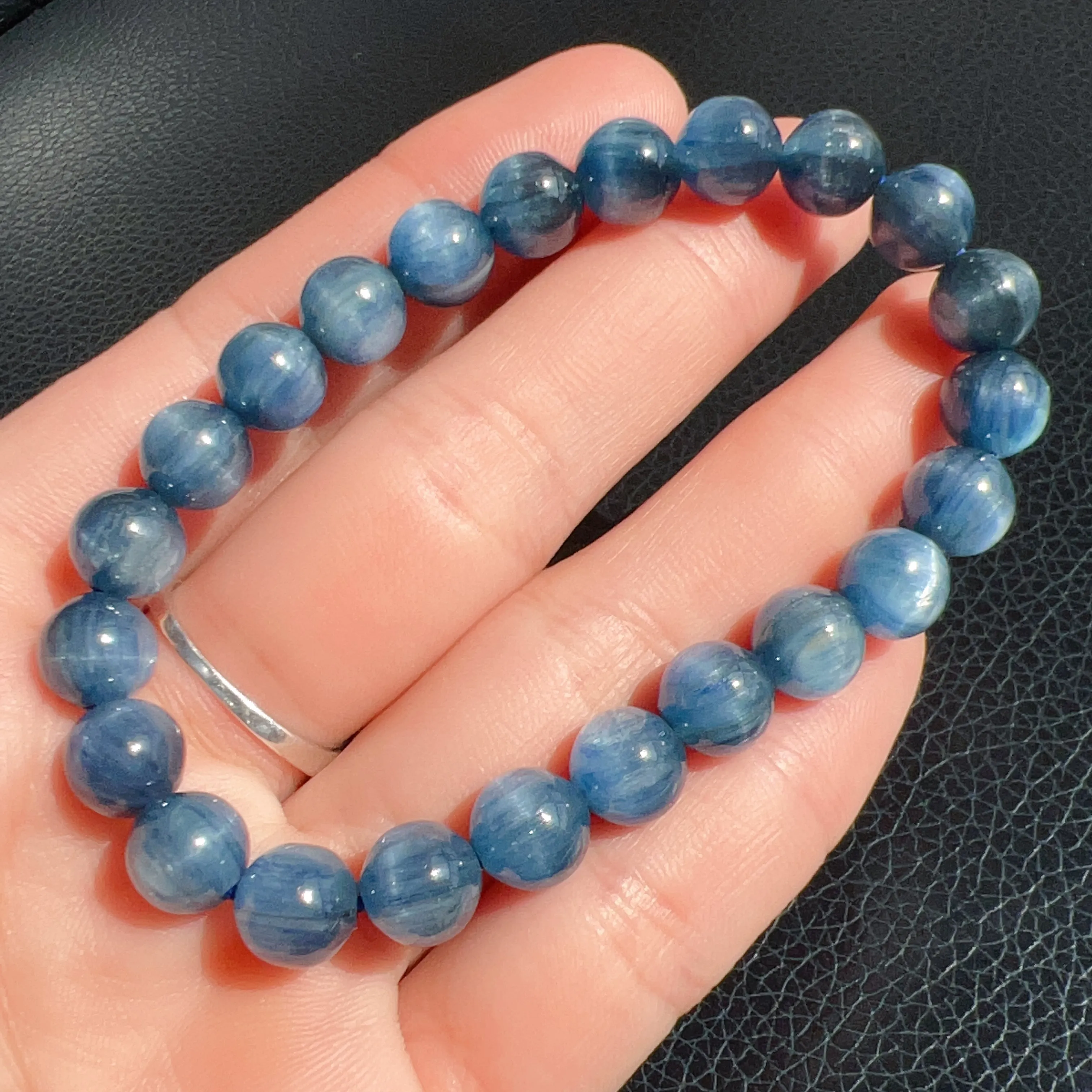 8mm Blue Kyanite Bracelet High-quality with Cat Eye Natural Healing Crystal Throat Chakra Third Chakra