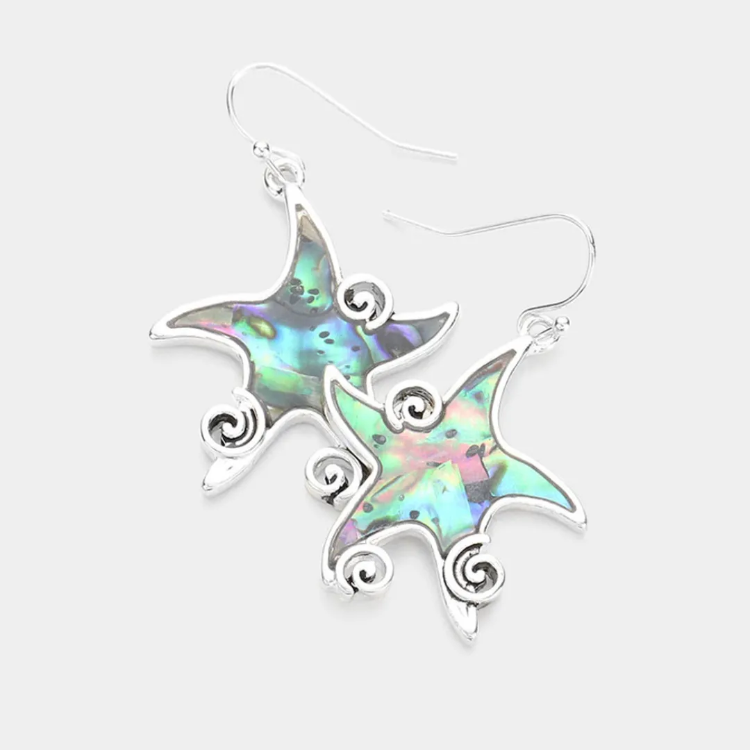 Abalone Starfish Earrings