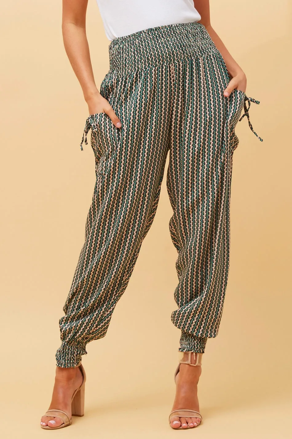 ABSTRACT PRINT BOHO HAREM PANTS