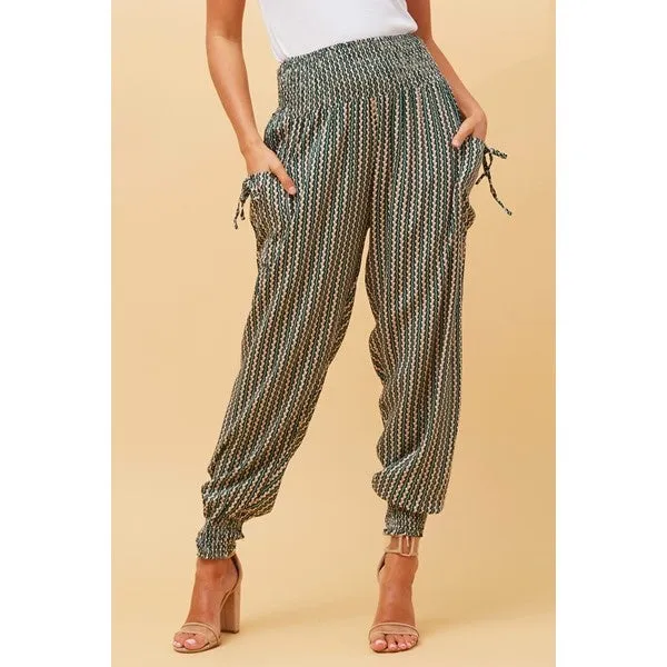 ABSTRACT PRINT BOHO HAREM PANTS