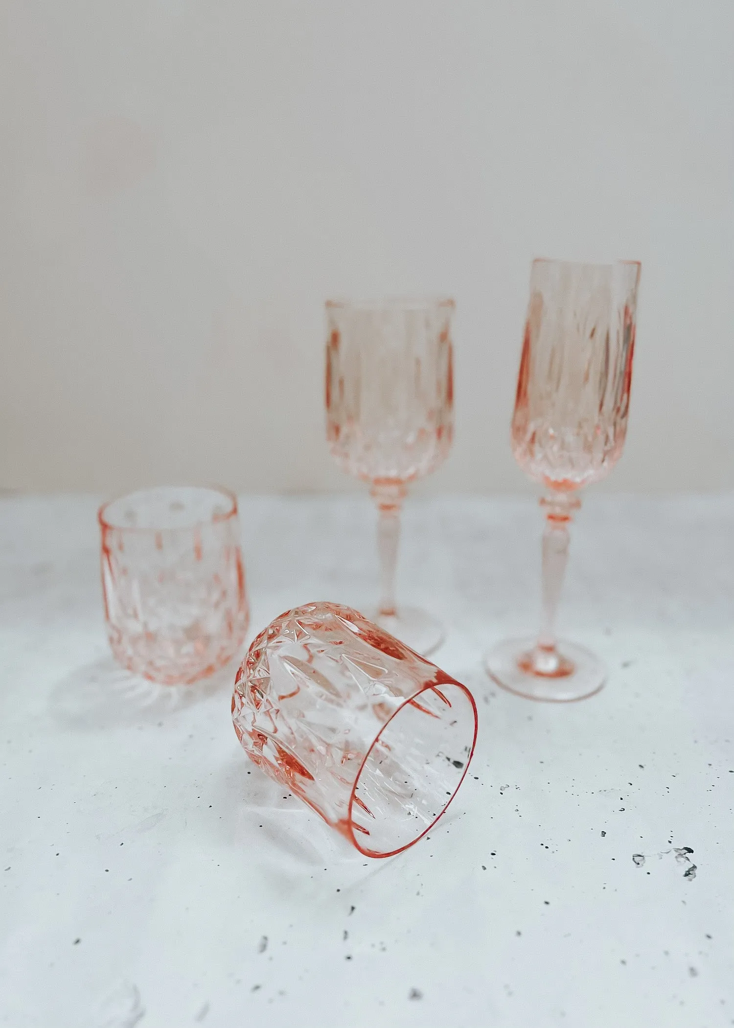 Acrylic Champagne Flute Rose - Set of 6