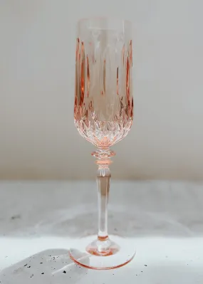 Acrylic Champagne Flute Rose - Set of 6