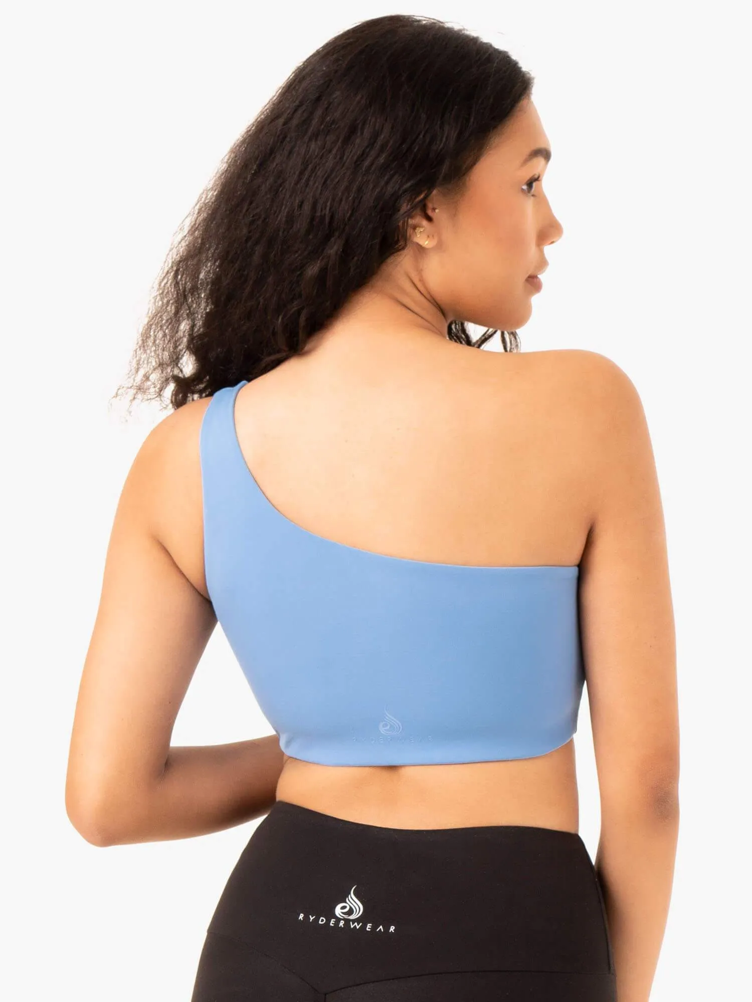 Adapt One Shoulder Sports Bra - Sky Blue