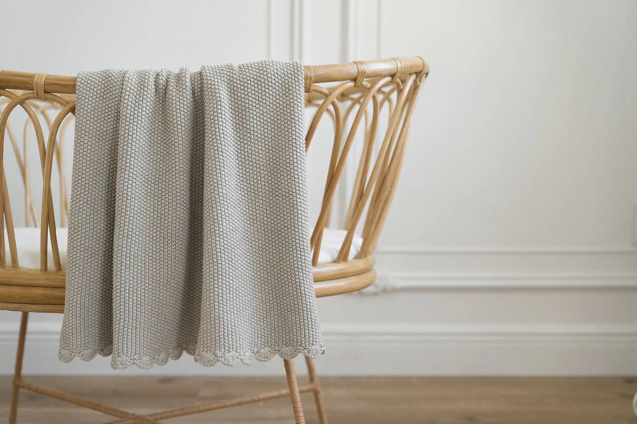 Alimrose Organic Mini Moss Stitch Baby Blanket - Latte