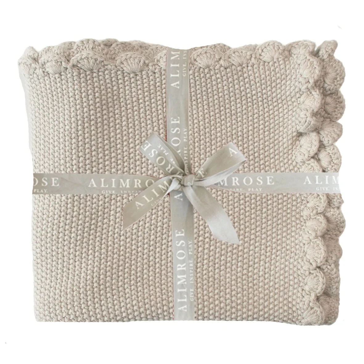 Alimrose Organic Mini Moss Stitch Baby Blanket - Latte