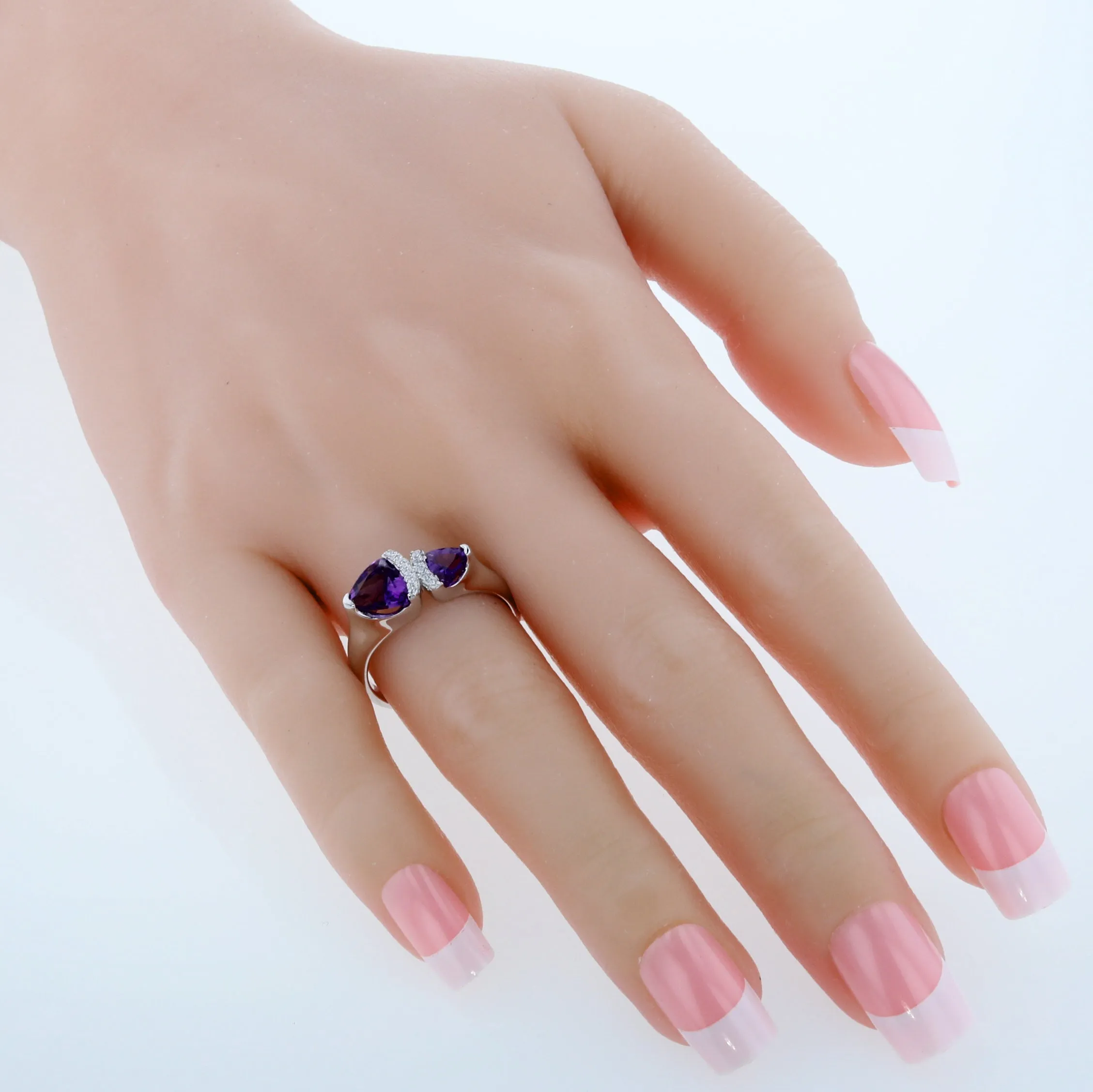 Amethyst Trillion Sterling Silver Ring Size 5