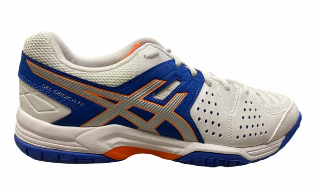 Asics men's tennis shoe Gel Dedicate 4 E507Y 4293 blue silver flash orange