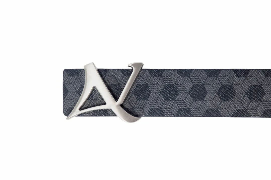 AU NOIR Belt | Shelby Brushed Nickle, Navy