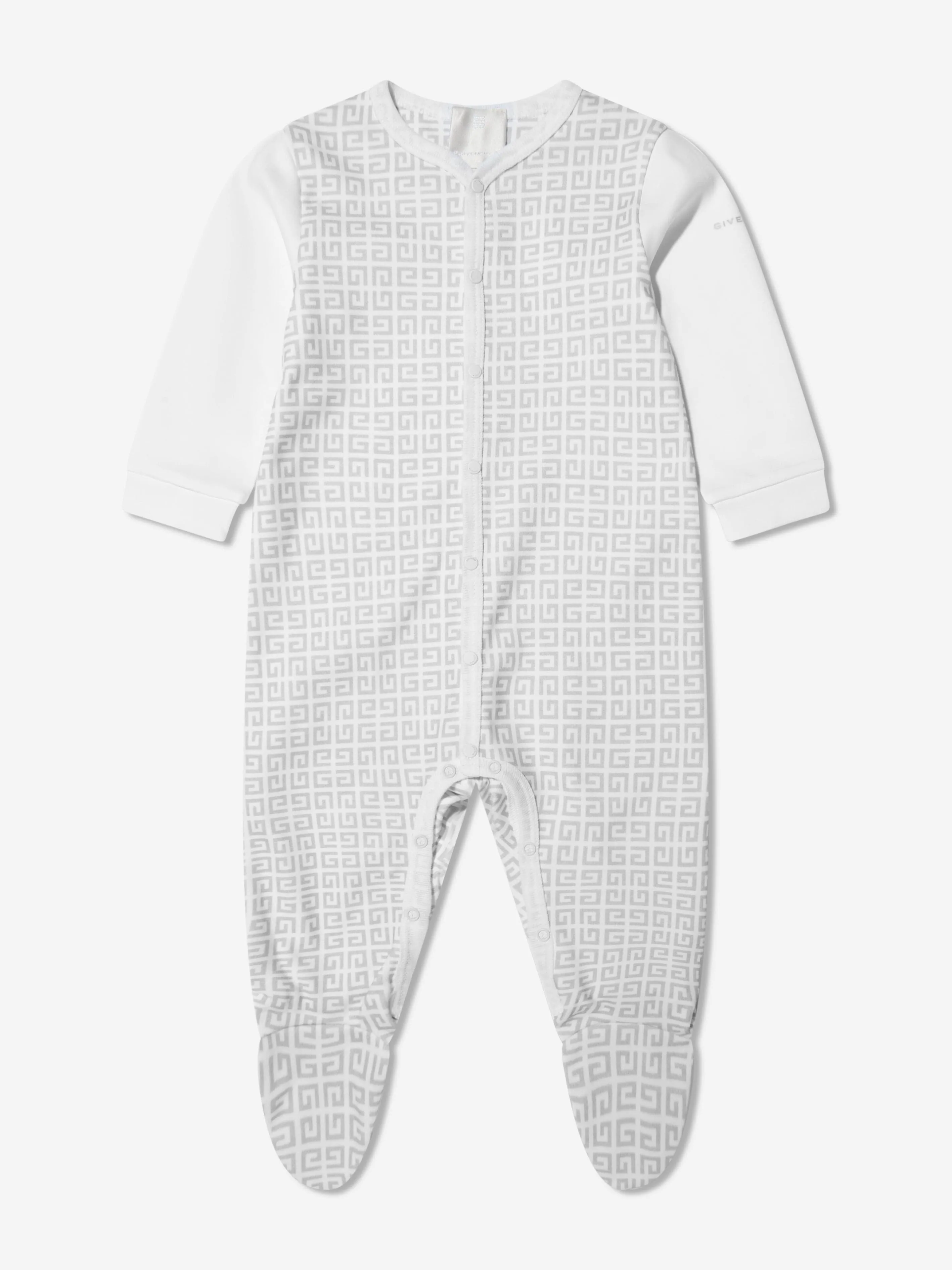 Baby 4G Logo Print Babygrow in Grey