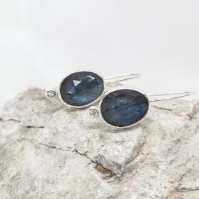 Big Rose Cut Labradorite Earrings