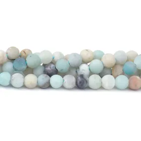 Black Gold Amazonite Dyed 6mm Round Matte Large Hole Beads - 8 Inch