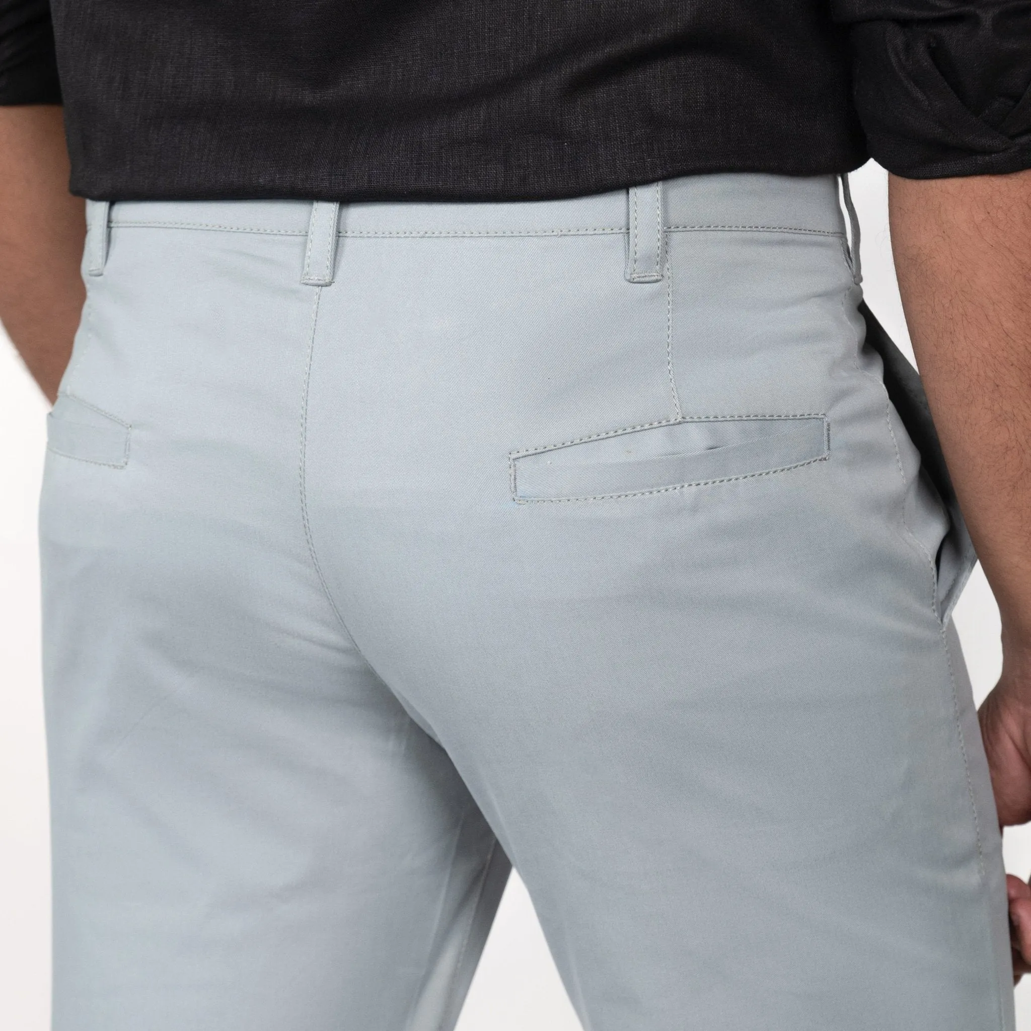 Blue Grey Color Cotton Trouser Pants for Men