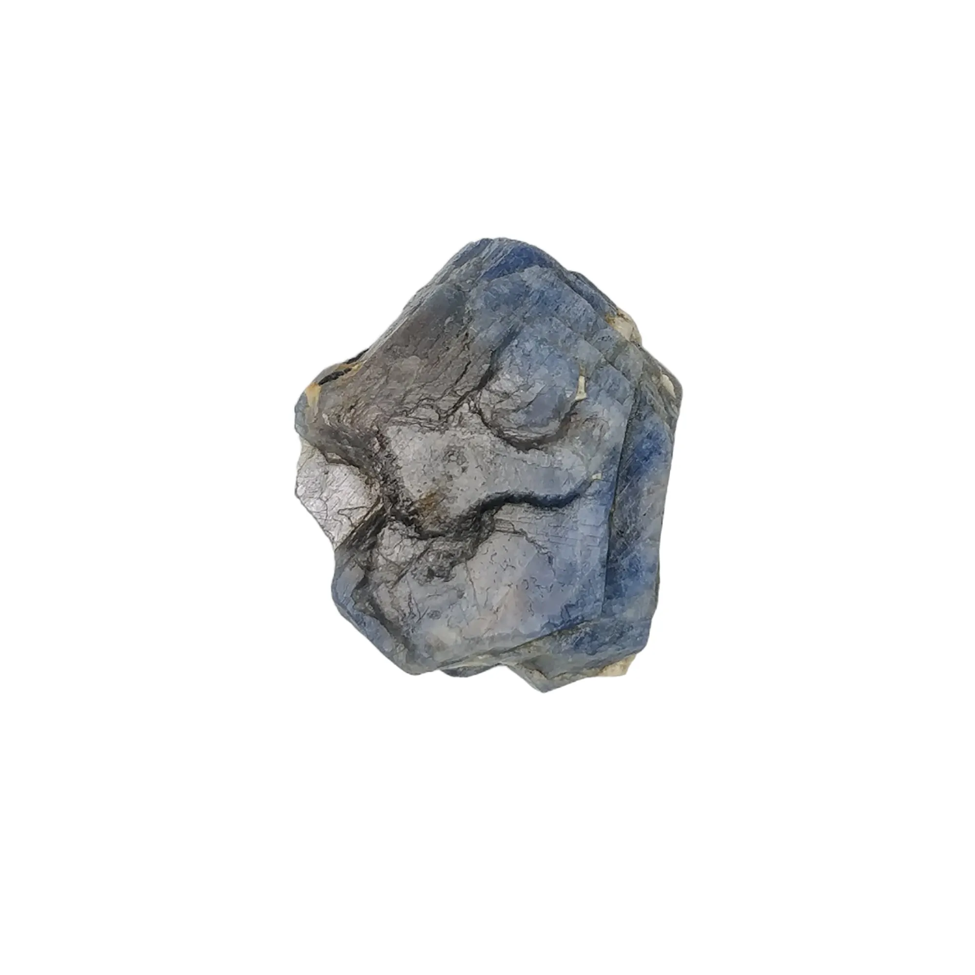 BLUE SAPPHIRE Gemstone Crystal : 361.75cts Natural Unheated Sapphire Corundum Rough Specimen 51*43mm