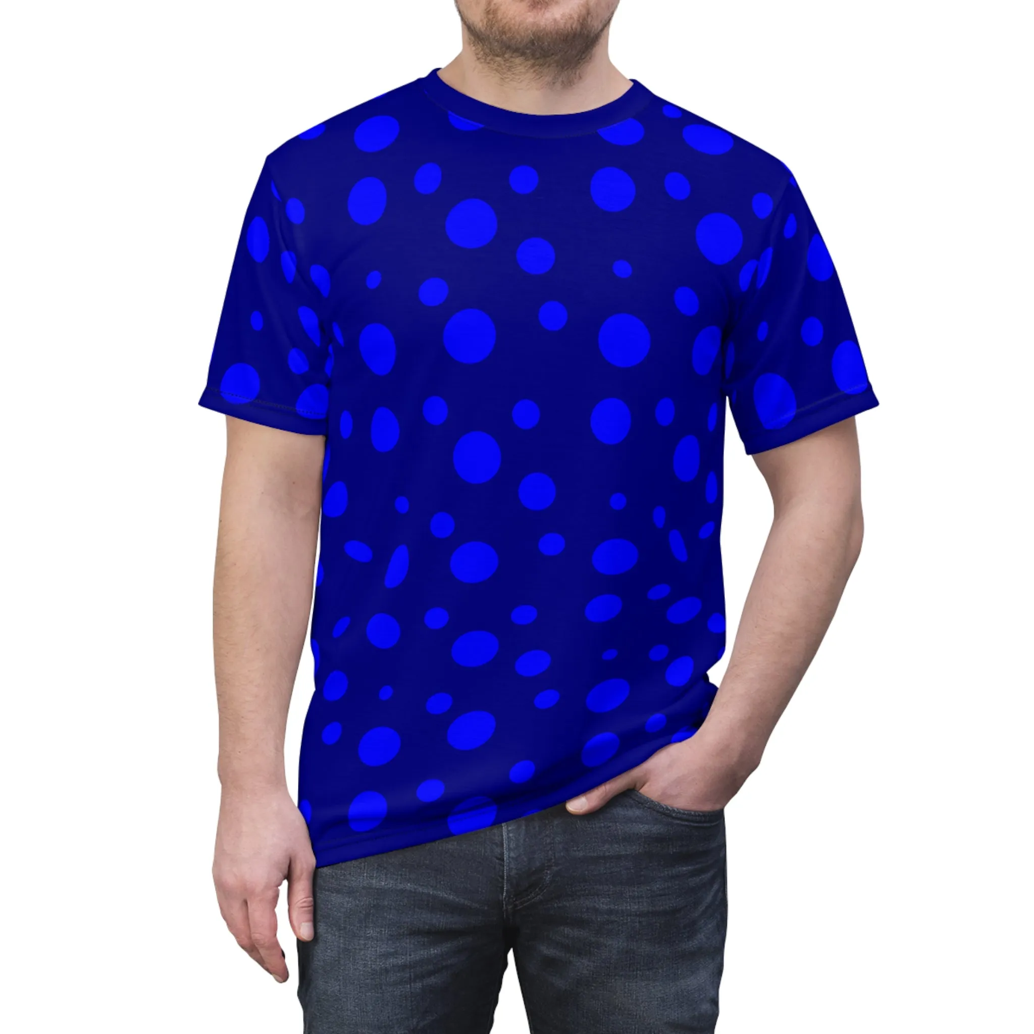 Blue Spotted Dark Blue Unisex Tee