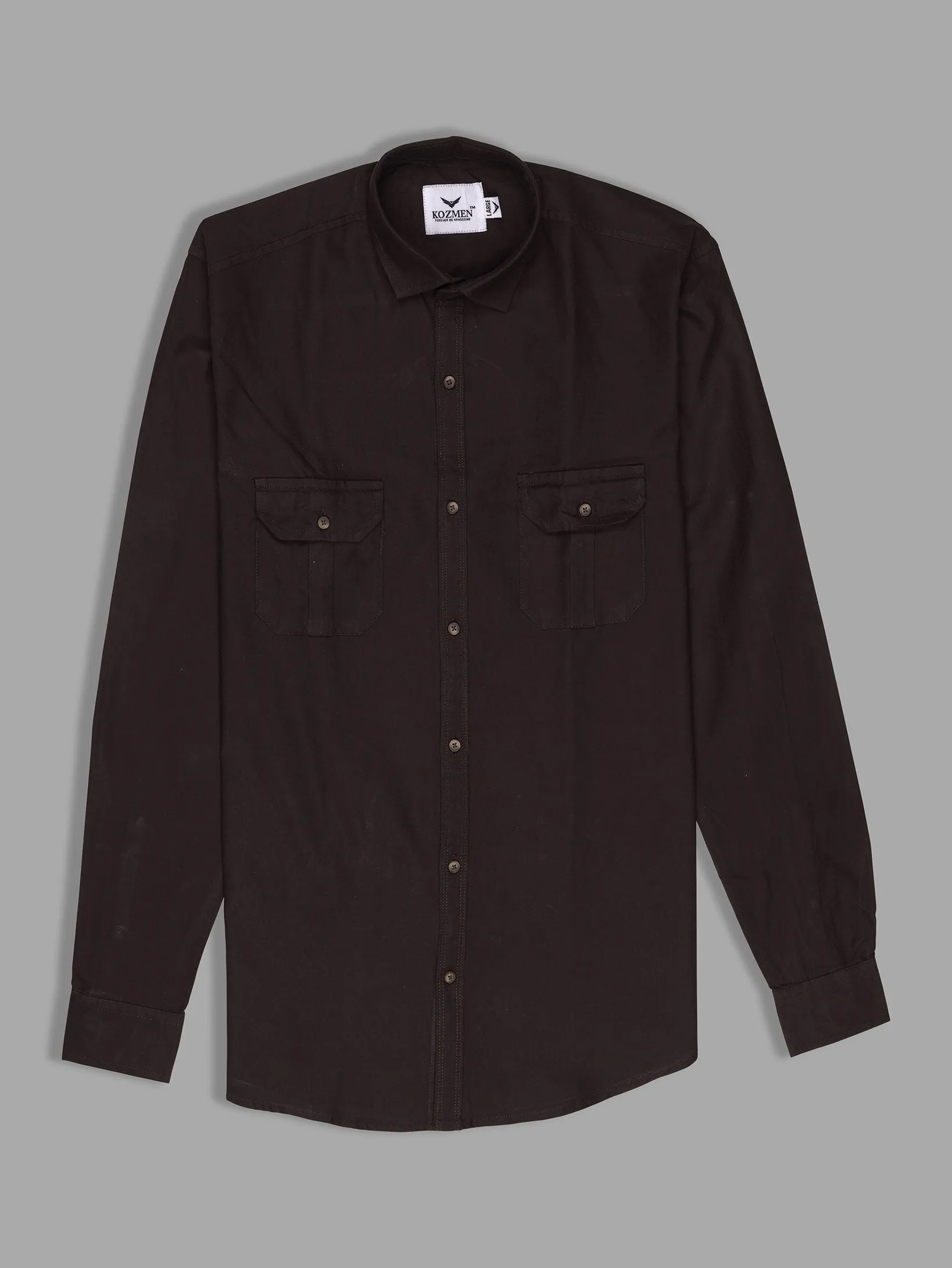 Brown Super Soft Double Pocket Premium Cotton Shirt