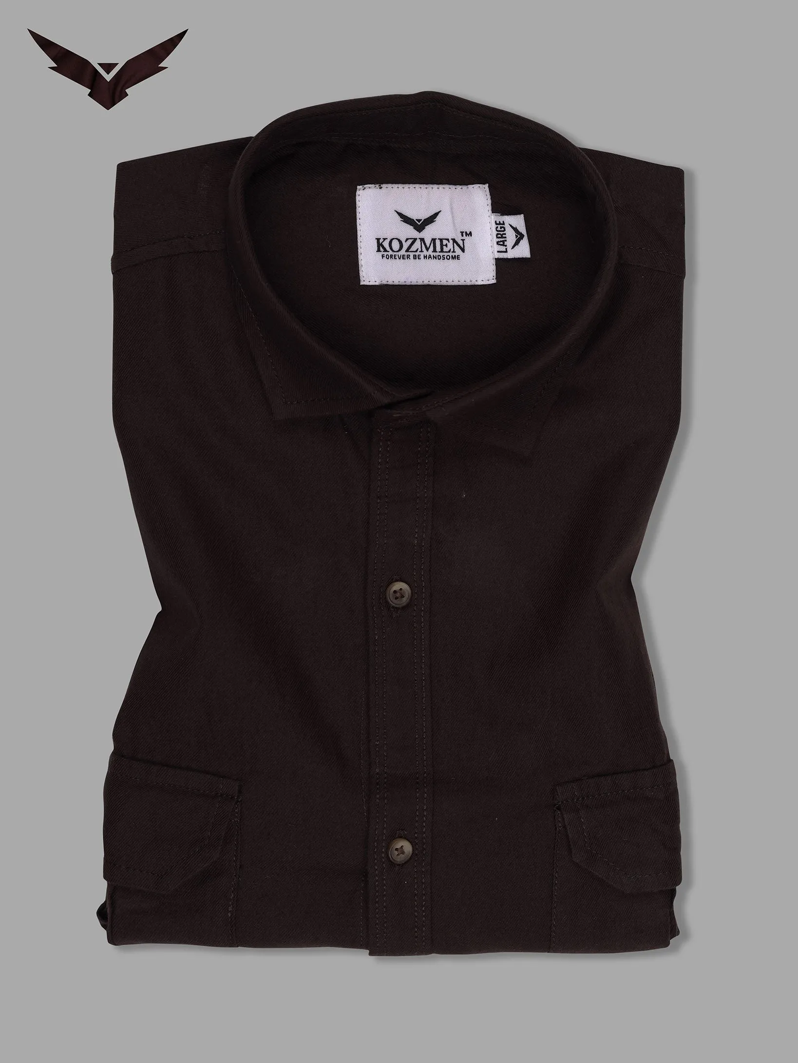 Brown Super Soft Double Pocket Premium Cotton Shirt