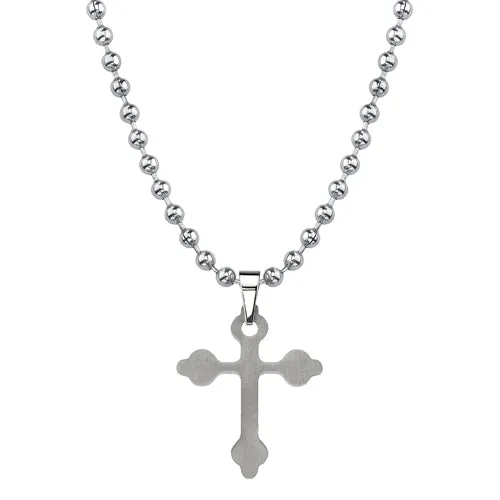 Brushed Finish Titanium Medieval Cross Pendant