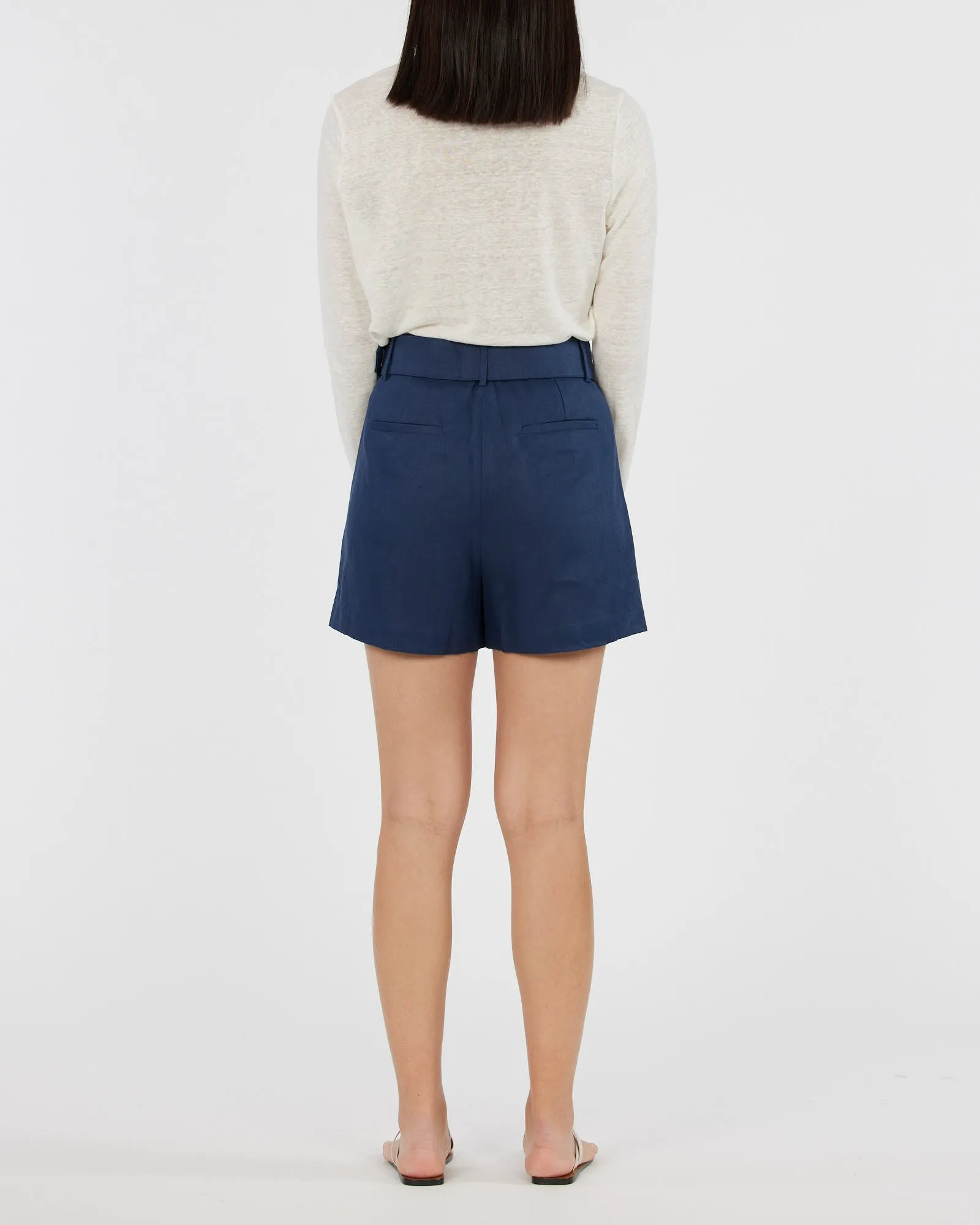 Brydie Linen Short - Navy