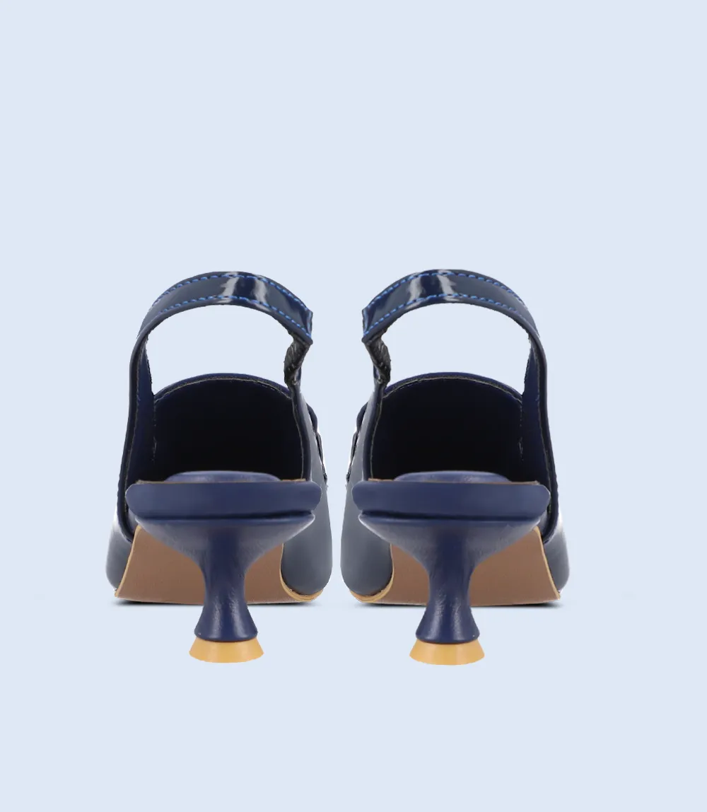 BW8193-NAVY-Women Casual Sling Backs