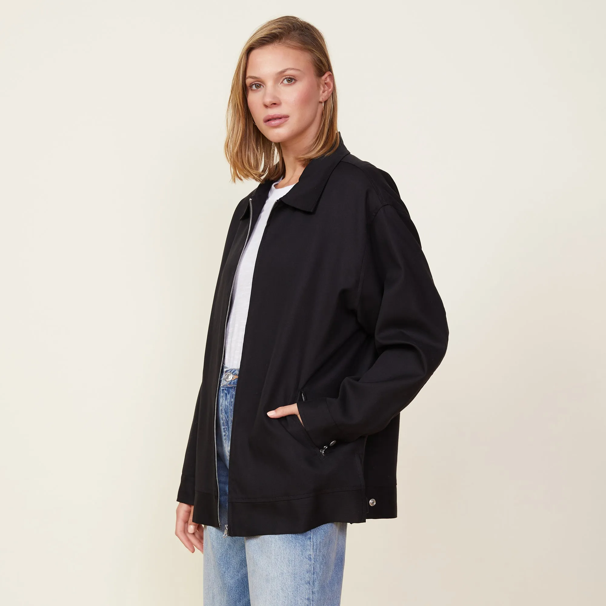 Canvas Oversized Moto Jacket