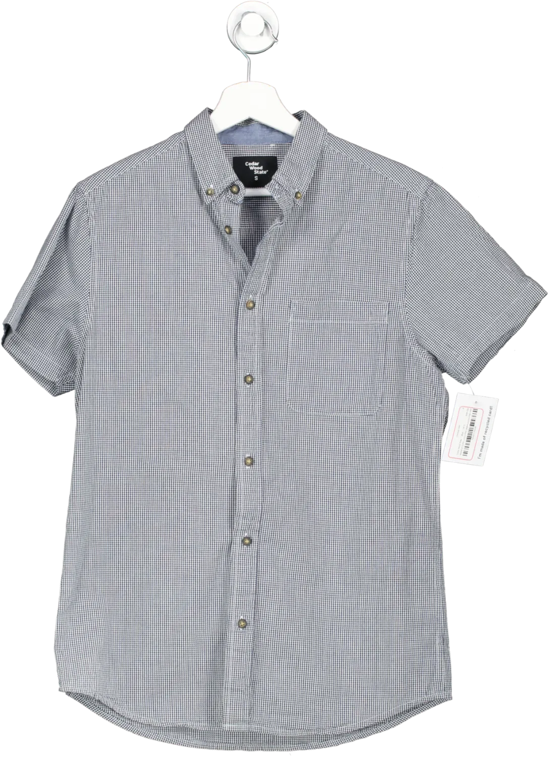 Cedar Wood State Blue Checked Shirt UK S