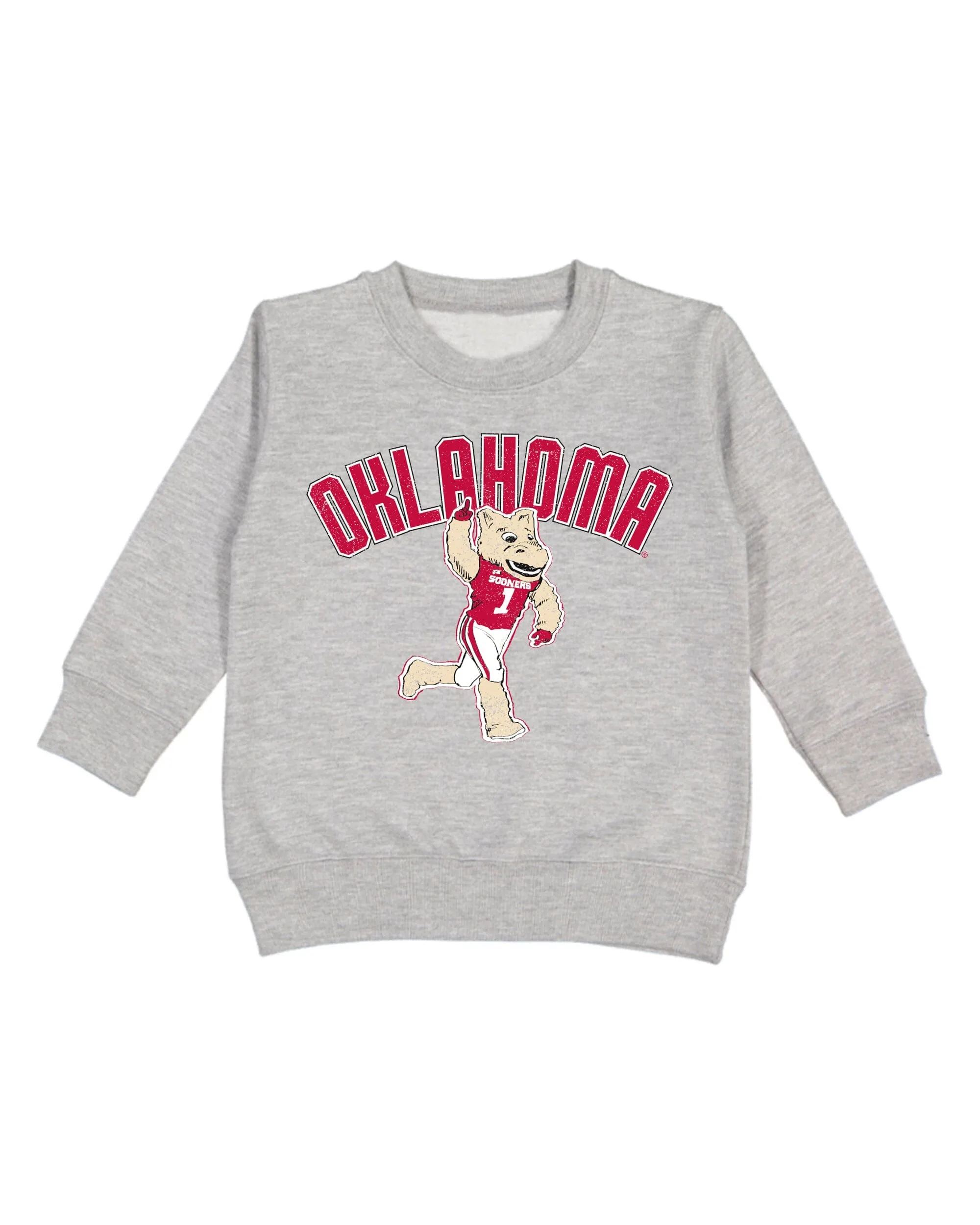 Children's OU Cartoon Mascot Gray Sweatshirt