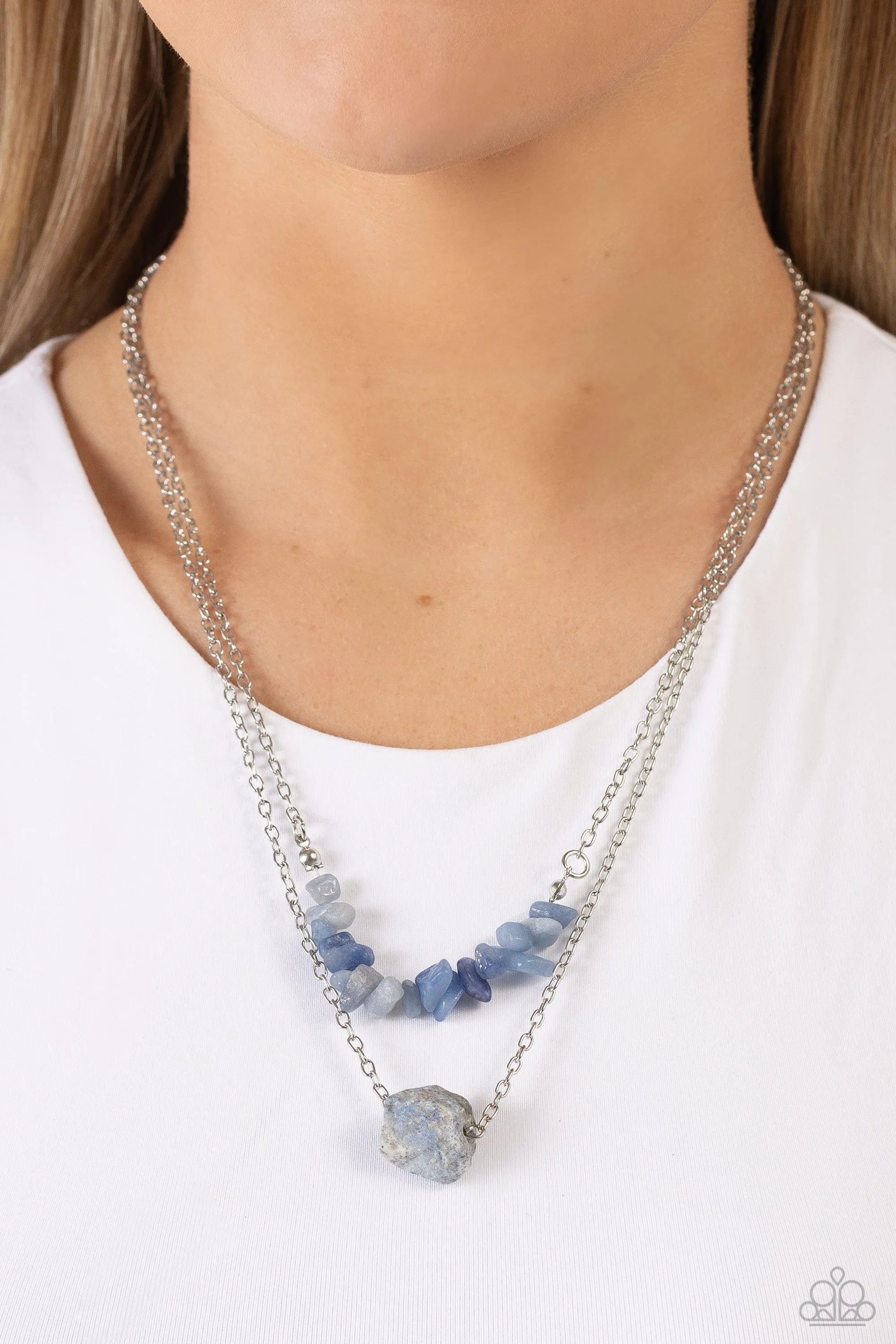 Chiseled Caliber Blue Lapis Stone Necklace - Paparazzi Accessories