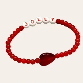 Christmas Jolly Beaded Stretch Bracelet