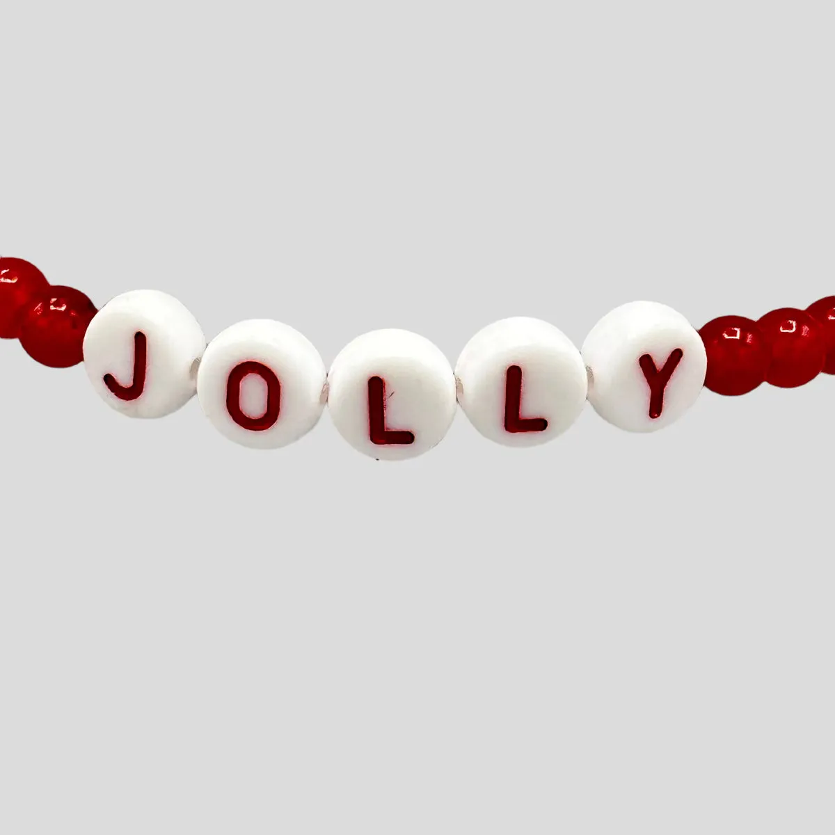 Christmas Jolly Beaded Stretch Bracelet