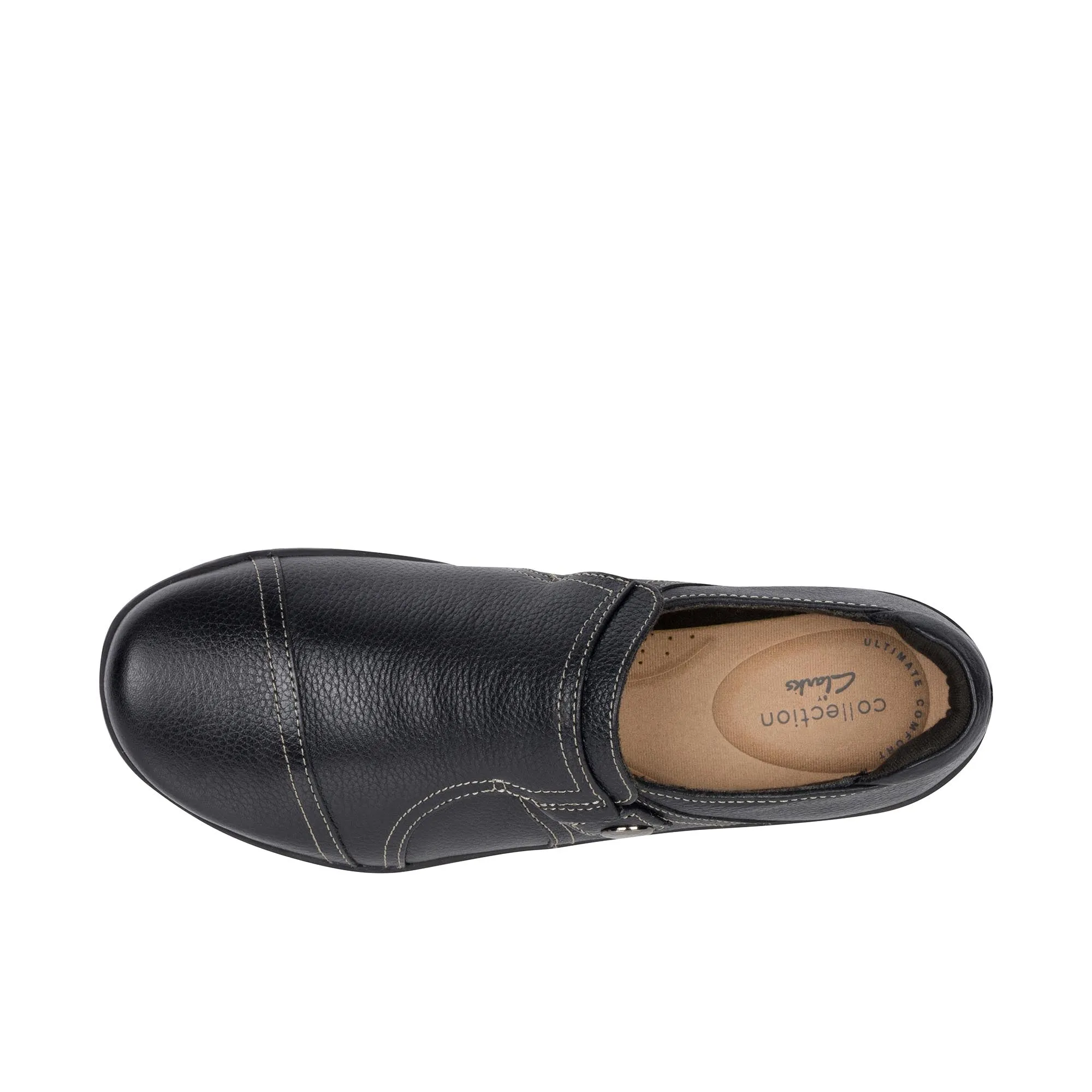 Clarks Womens Cora Poppy Black Tumbled