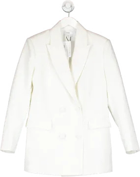 Coast White Double Breasted Shoulder Pad Oversized Blazer UK 8