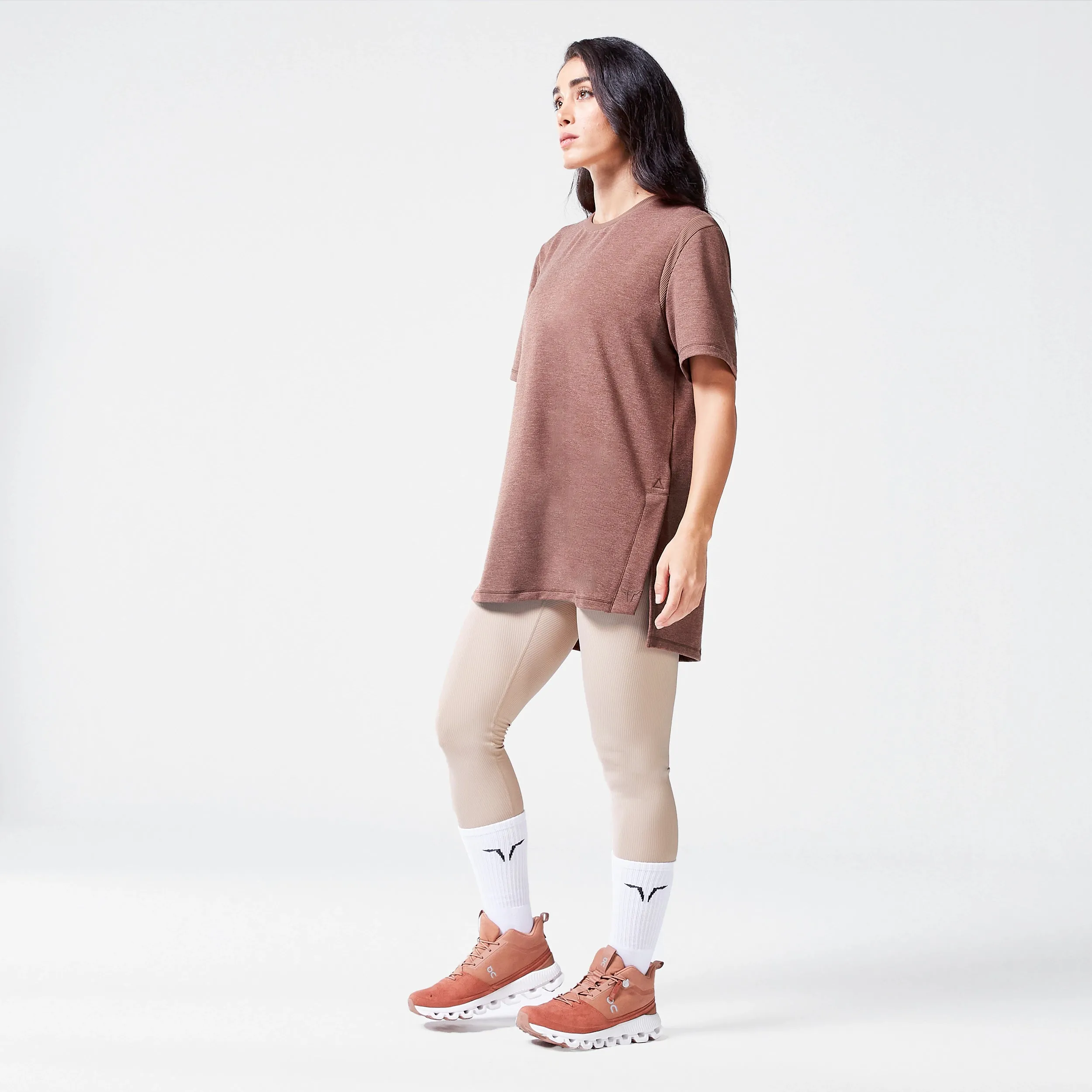 Code Oversized Drip Tee - Cappuccino Marl