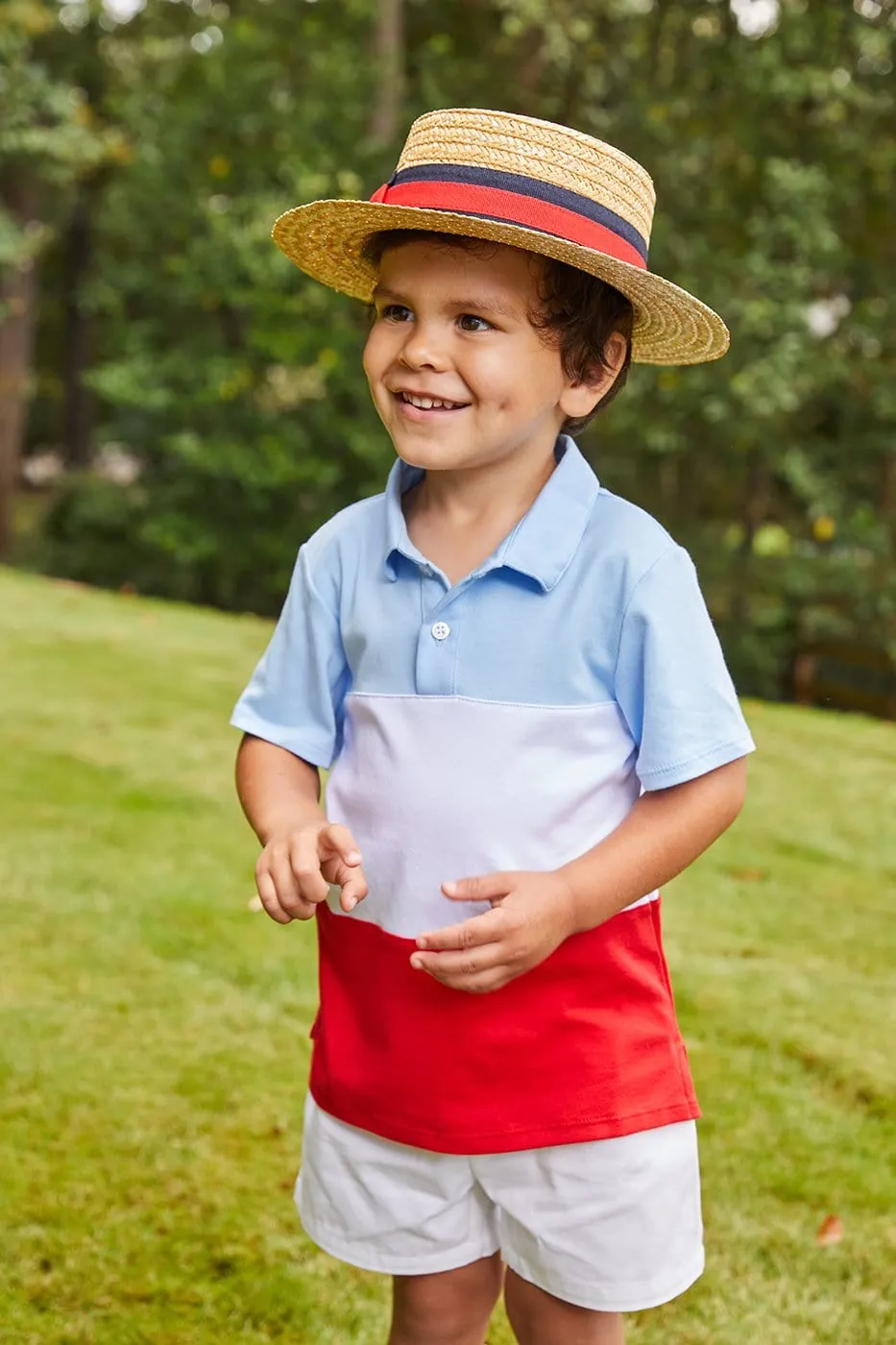 Color Block Short Sleeve Polo