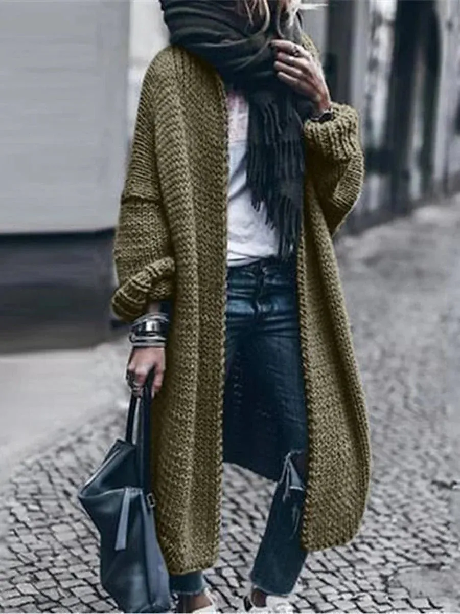 Cozy Oversized Ribbed Knit Cardigan for Women