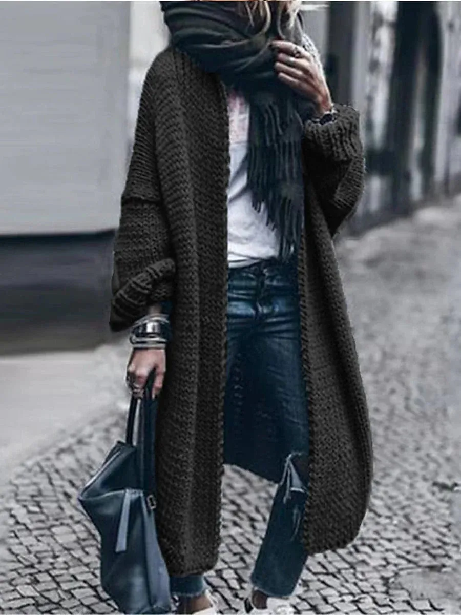 Cozy Oversized Ribbed Knit Cardigan for Women