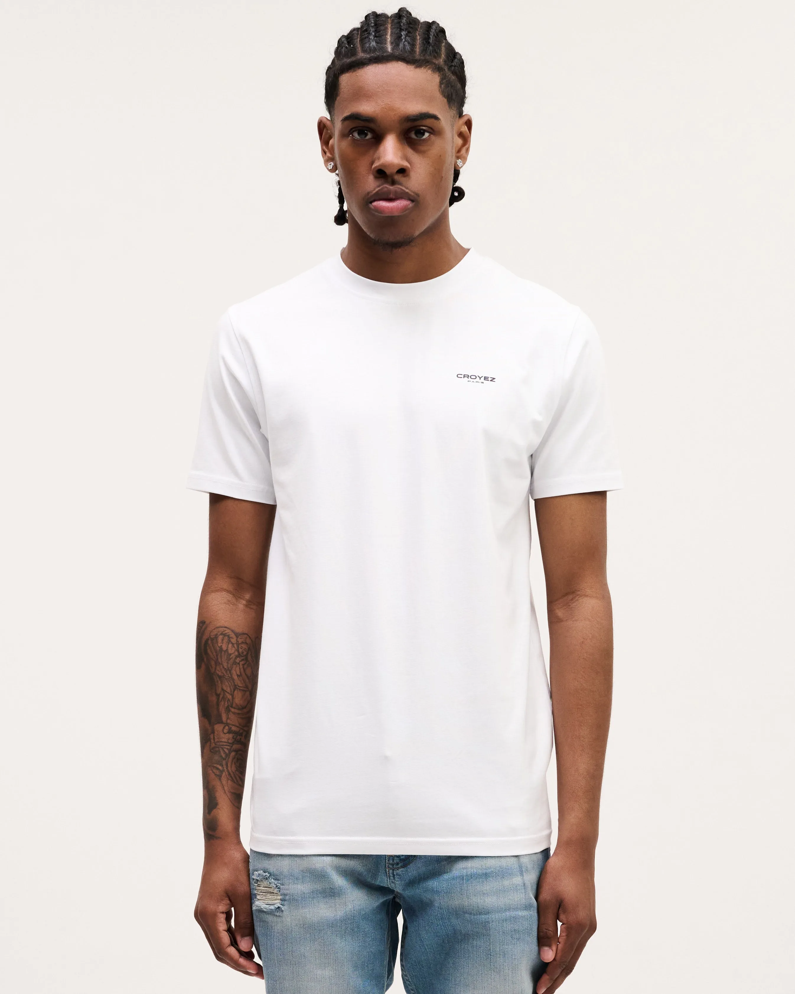 CROYEZ BASIC T-SHIRT - WHITE/BLACK