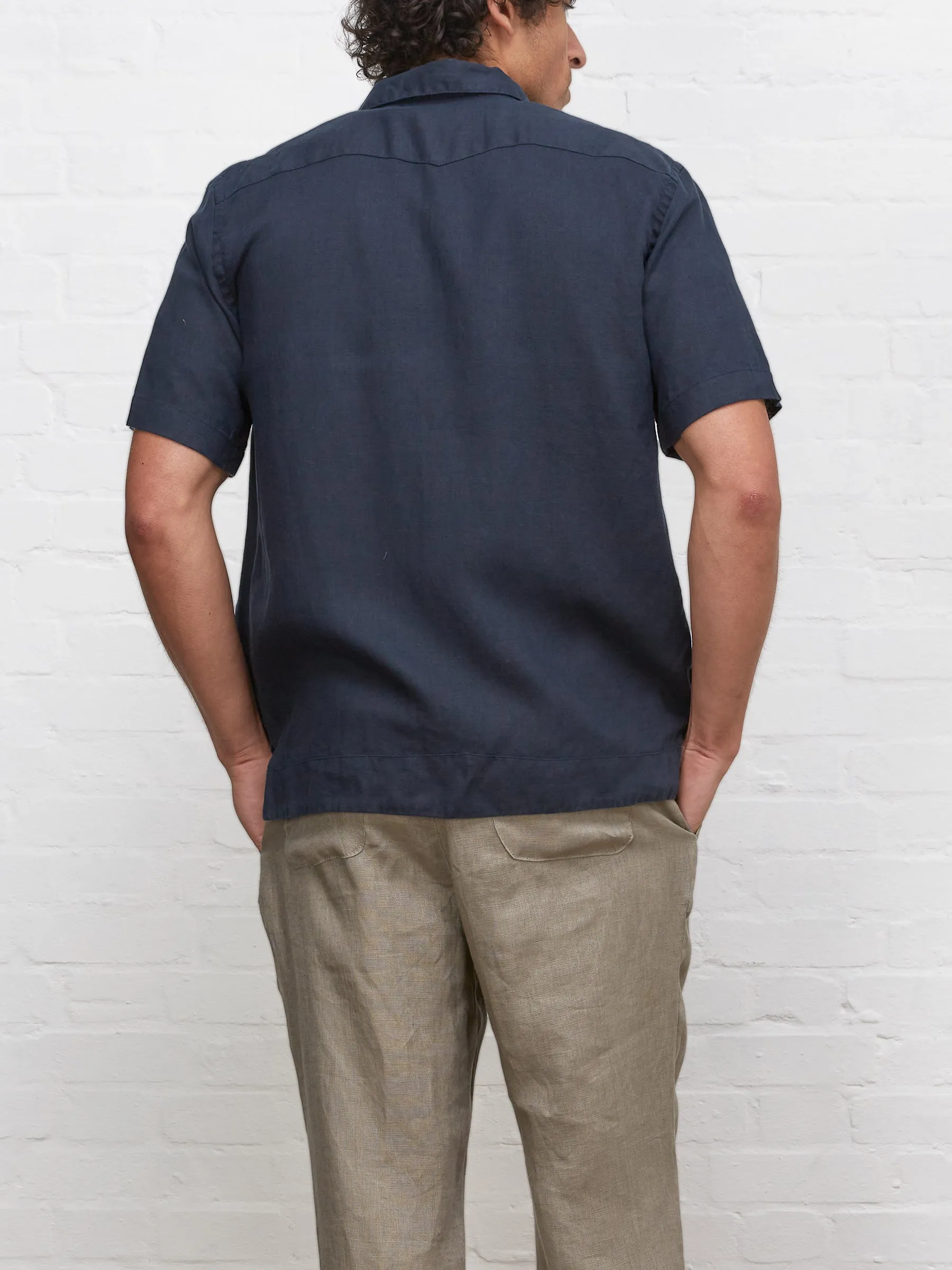 Cuban Short Sleeve Shirt Padworth Navy