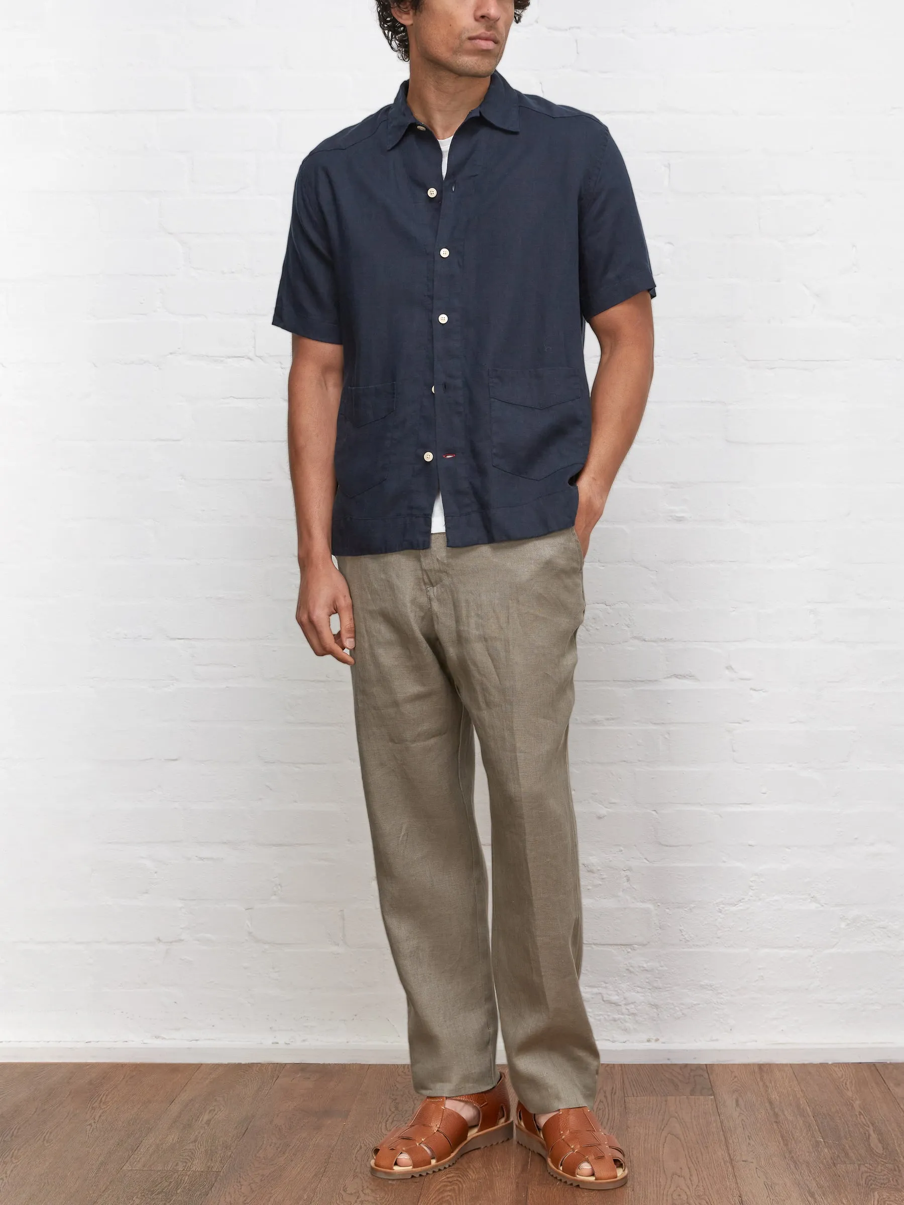 Cuban Short Sleeve Shirt Padworth Navy