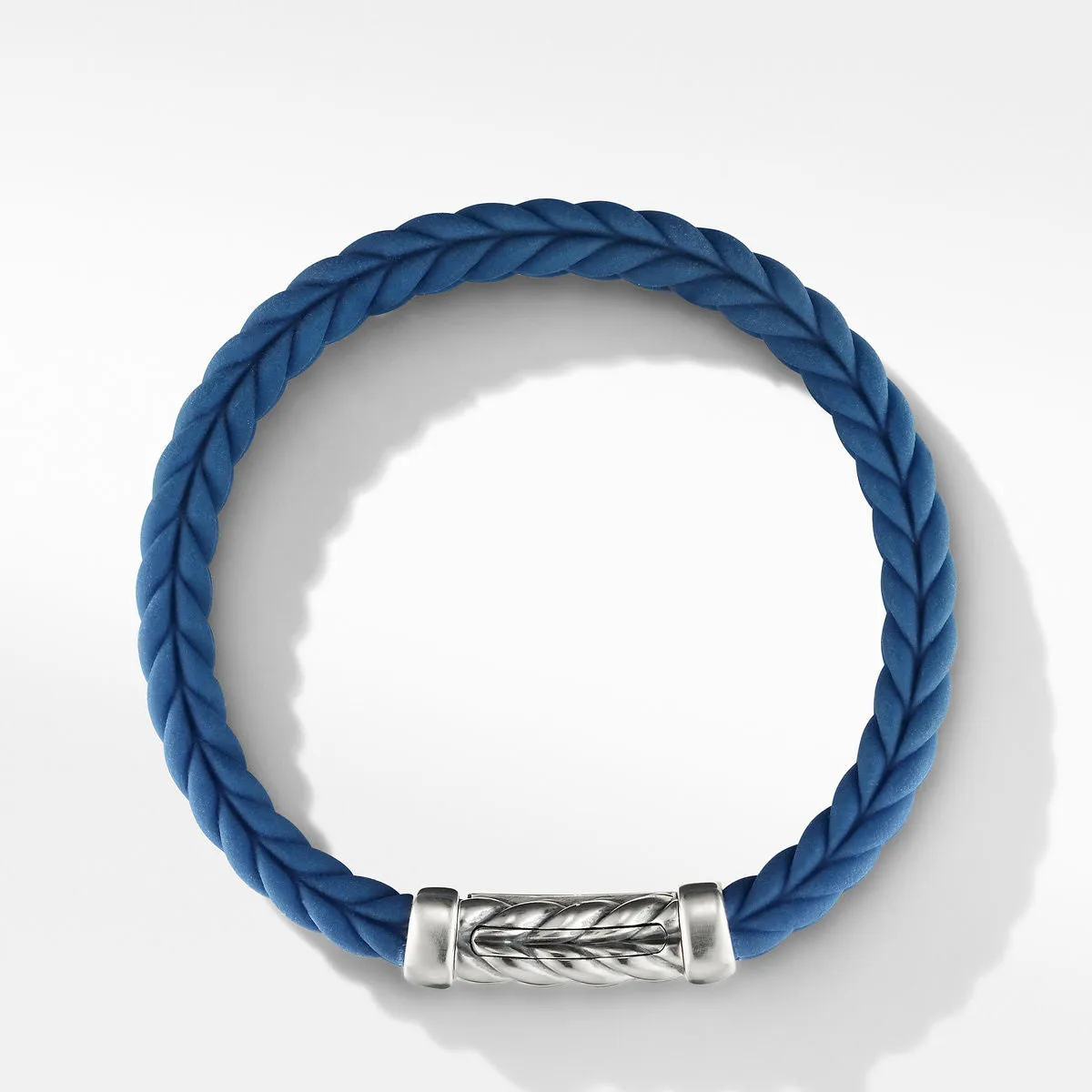 David Yurman Chevron Blue Rubber Link Bracelet