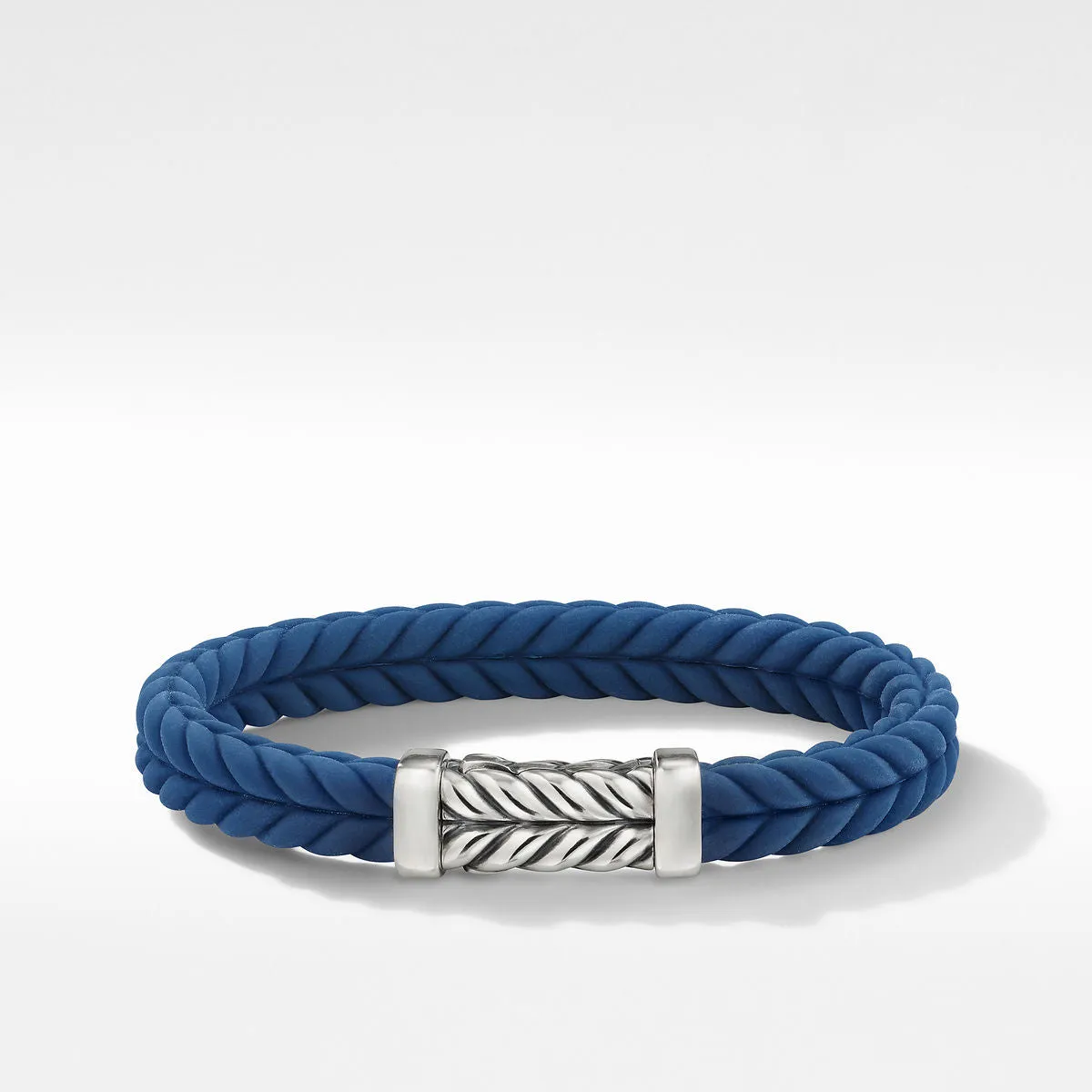 David Yurman Chevron Blue Rubber Link Bracelet