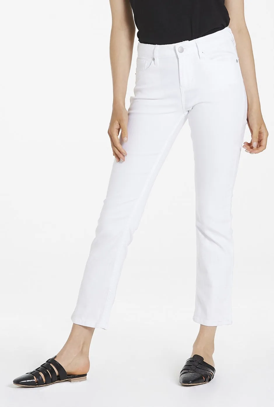 Dear John Blaire High Rise Ankle Slim Straight Jeans White