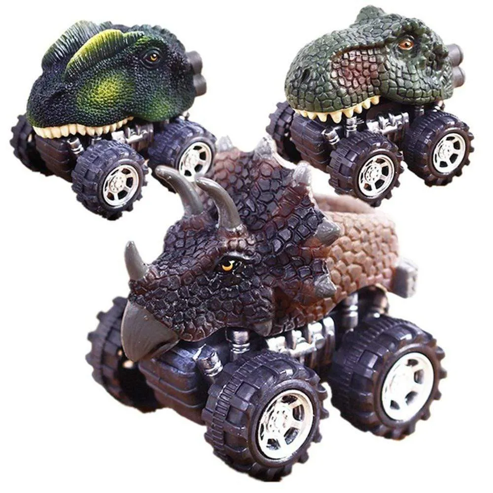 Dinosaur Toys Clockwork Pull Back  Dino Model Animal Vehicles Truck Hobby Educational Mini Kids Toys For Boys