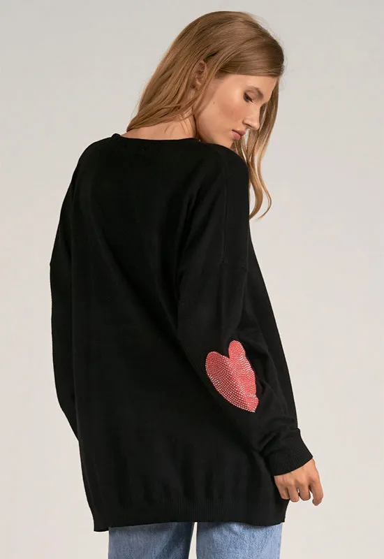 Elan - Tori Oversized Long Sleeve Crew Black