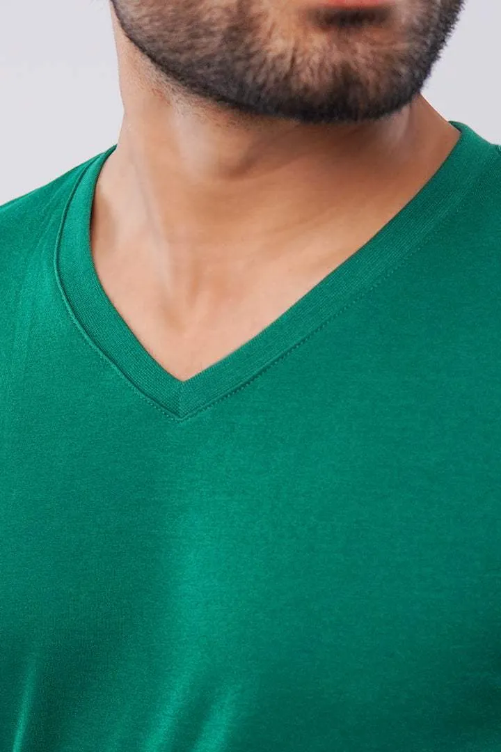 Emerald Green V-Neck