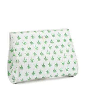 Erin Clutch In White Leaf Patent Leather