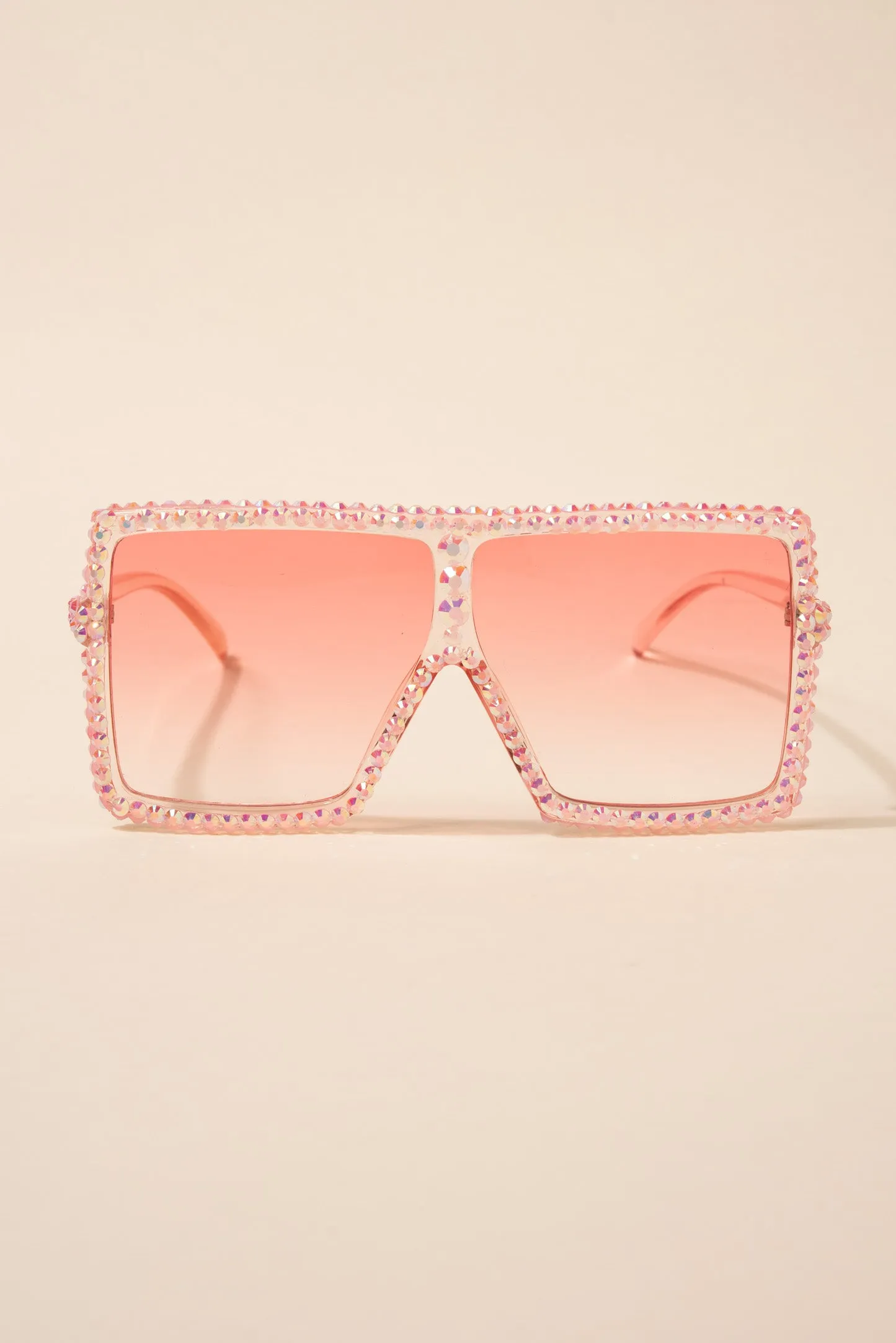 Fame Oversized Square Rhinestone Sunglasses